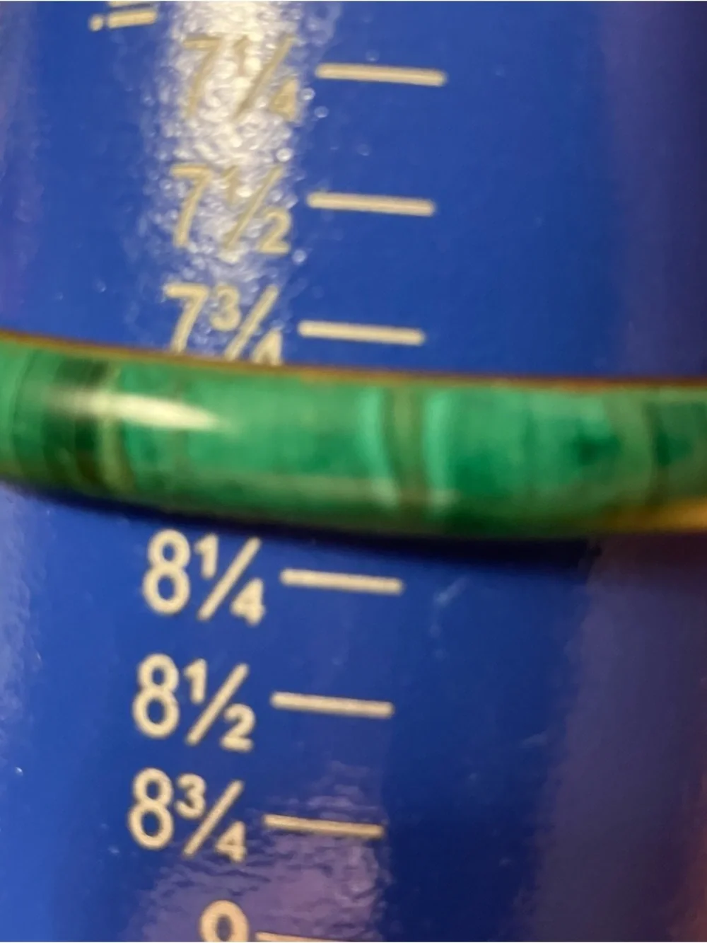 Vintage Brass and Natural Malachite Stone Bangle Bracelet